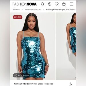Fashion Nova Blue Sequin Dress!!! Perfect for eras Tour!! NWT!!